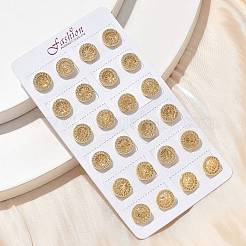 真鍮マイクロペーブクリアキュービックジルコニアスタッドピアス  長持ちメッキ  18KGP本金メッキ  ツリー  10.5mm&nbsp;EJEW-D305-12G