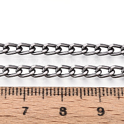 アルミカーブチェーン  溶接されていない  スプールで  ガンメタ色  5x3.5x1mm  約328.08フィート（100m）/ロール&nbsp;CHA-N004-07B
