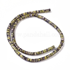 合成鉱石ビーズ連売り  ヒシビーズ  染め  フラットラウンド  きいろ  4x2mm  穴：0.8mm  約168個/連  14.96インチ（38cm）&nbsp;G-L530-A-02