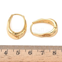 真鍮のオーバルフープピアス  ニッケルフリー  18KGP本金メッキ  24x8.5x16.5mm&nbsp;EJEW-D337-13G