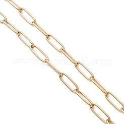 4mm 304ステンレススチールペーパークリップチェーンネックレス（スプリングリング留め具付き）  ゴールドカラー  21.26インチ（54cm）&nbsp;NJEW-JN05708