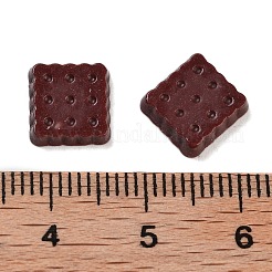 蓄光樹脂模造チョコレートデコデンカボション  暗闇で光る  ココナッツブラウン  正方形  8.5~9x8.5~9x2mm&nbsp;RESI-K036-28A-02