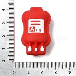 医療テーマシリコンビーズ  焦点ビーズ  血液バッグ  レッド  36x21x16mm  穴：2mm&nbsp;SIL-D013-06A