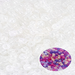 透明プラスチックビーズ500個  紫外線反応性ビーズ  バレル  透明  8x6mm  穴：3.5mm&nbsp;KY-LP0001-05