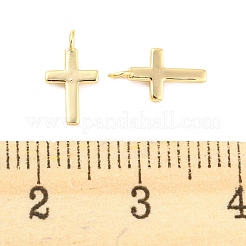 925スターリングシルバーチャーム  丸カン付き  クロス  s925スタンプあり  18KGP本金メッキ  9.5x5.5x2mm  穴：1.2mm&nbsp;LS-STER-Q190-07G