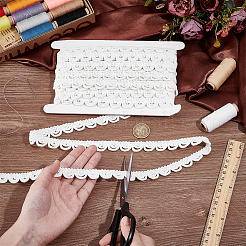 10ヤードのコットンレーストリム  布ドレス縫製アクセサリー  ホワイト  3/4インチ（18mm）&nbsp;OCOR-PH0007-18B-02