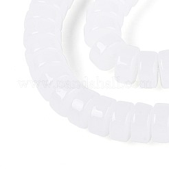ジェイド風ガラスビーズ連売り  フラットラウンド  ホワイト  6~6.5x3~3.5mm  穴：0.8~1mm  約112~120個/連  14.57~15.16''（37~38.5センチメートル）&nbsp;GLAA-N026-3x6mm-J01