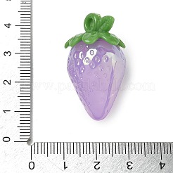 明るいアクリルパーツ  模造ゼリー  イチゴのチャーム  暗闇で光る  ライラック  33.5x20x18.5mm  穴：3.2mm&nbsp;AC-CBAC788-04B