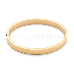 イオンプレーティング（IP）304ステンレススチールバングル  ゴールドカラー  51x57mm&nbsp;BJEW-H553-01G
