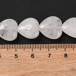 天然石ホワイトジェイドビーズ連売り  ハート  14~14.5x13.5~14x6~6.5mm  穴：1mm  約28個/連  15.16''（38.5センチメートル）&nbsp;G-I372-A10-02