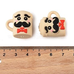 父の日シリコンビーズ  焦点ビーズ  ベージュ  カップ  22x22x17mm  穴：2.5mm&nbsp;SIL-D014-03C