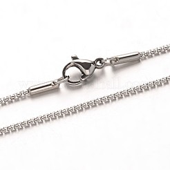 304ステンレススチールベネチアンチェーンネックレス  カニカン付き  ミックスカラー  17.7インチ（45cm）  1.5mm&nbsp;NJEW-M124-10