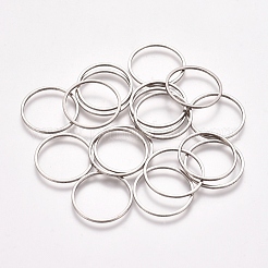 ステンレス鋼の連結リング  ジュエリー作りのための  リング  ステンレス鋼色  16x0.8mm  内径：14mm&nbsp;STAS-TAC0002-21-03P-1