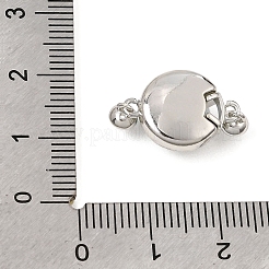 真鍮、天然貝殻、合成ターコイズのマグネット式留め具  フラットラウンド  プラチナ  20x12x7mm&nbsp;KK-C066-21P
