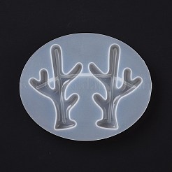 Diyのクリスマスの枝角の装飾の付属品のシリコーン型  髪飾り用 レジンクラフト用  ホワイト  110x90x12mm  内径：70.5x46x10.5mm&nbsp;DIY-G060-01
