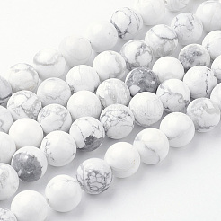 天然石ハウライトビーズ連売り  ラウンド  10~10.5mm  穴：1.2mm  約37個/連  14.9インチ（38cm）&nbsp;G-G735-66-10mm