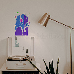 描画ツールプラスチック製図面型板テンプレート  スクラップブック、布地、タイル、床、家具、木材の塗装用  長方形  女性の模様  29.7x21cm&nbsp;DIY-WH0396-383
