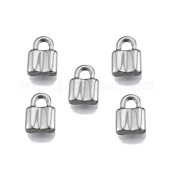 変色しない304ステンレススチールチャーム  ロック  ステンレス鋼色  12x8x3mm  穴：3x3mm&nbsp;LS-STAS-N099-27
