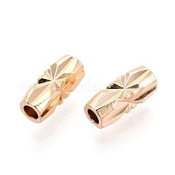 真鍮製スペーサービーズ  カドミウムフリー＆ニッケルフリー＆鉛フリー  バレル  18KGP本金メッキ  8x3mm  穴：1.5mm&nbsp;KK-T075-57G