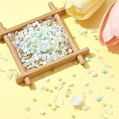 ガラスシードビーズ2セット  混合図形  DIY ネックレス ブレスレット アクセサリー  淡いターコイズ  2.5~7.5x2~4.5x2~4.5mm  穴：0.8~1.4mm&nbsp;DIY-FS0008-27B
