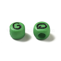 不透明なアクリルビーズ  大穴ビーズ  文字a~z付きのフラットラウンド  カラフル  7x5mm  穴：2.5mm  約：3333個/ 500 G&nbsp;OACR-R005-02K