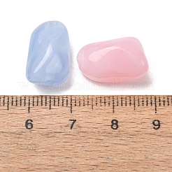 ツートンカラーの天然石風アクリルビーズ  ナゲット  ミックスカラー  16x10x10.5mm  穴：2mm  約350個/500g&nbsp;AC-CBA7B05-04