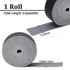フラットマイクロファイバーイミテーションレザーコード  服飾材料  グレー  25x1.5mm  約2.19ヤード（2m）/ロール&nbsp;LC-WH0006-07B-02