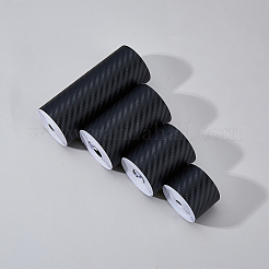 4ロール4スタイルカーボンファイバー防水自己粘着カーステッカー  ブラック  30~100x0.2mm  1ロール/スタイル&nbsp;AJEW-FH0004-14
