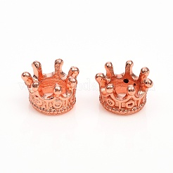 合金ビーズ  クラウン  大穴ビーズ  ローズゴールド  10.5x7mm  穴：6mm&nbsp;PALLOY-F200-12RG