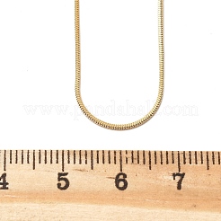 イオンプレーティング（IP）304ステンレススチールスネークチェーンネックレス  カニカン付き  18KGP本金メッキ  17.7インチ（45cm）  0.9mm&nbsp;LS-STAS-F094-24G