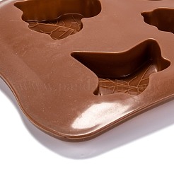 葉の食品グレードのシリコンモールド  フォンダン型  DIYケーキデコレーション用  チョコレート  キャンディ  UVレジンとエポキシレジンのクラフト作り  ココナッツブラウン  212x105x14mm  内径：51.5x23.5mm  50.5x23mmと38.5x44mm&nbsp;DIY-I061-11