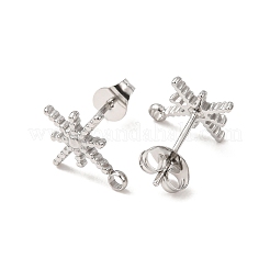 304ステンレススチールスタッドピアス  スター  カン付き  ステンレス鋼色  13x10.5mm  穴：1.6mm  ピン：1mm&nbsp;STAS-K291-13C-P