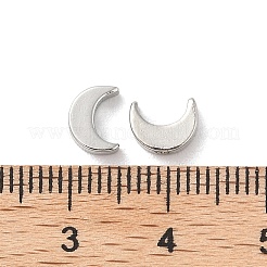 真鍮ビーズ  プラチナメッキ  ムーン  7x5x3mm  穴：1mm&nbsp;KK-NH0004-01A-P