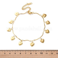 女性用304ステンレススチールチャームブレスレット  カニカン付き  ゴールドカラー  混合図形  8-1/8インチ（20.5cm）&nbsp;BJEW-S157-07G-H