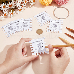PVC裁縫定規6個  定規を測る  鉄製ルーズリーフブックバインダーヒンジリング1個付き。  ホワイト  63.5x63.5x1mm  穴：5mm&nbsp;DIY-NB0012-38D