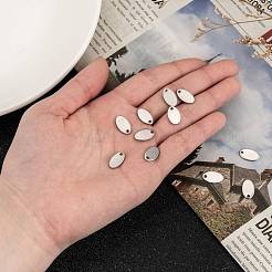 変色防止 201 ステンレススチール 刻印入り ブランクタグペンダント  オーバル  ステンレス鋼色  13x7x1mm  穴：1mm&nbsp;STAS-H037-1
