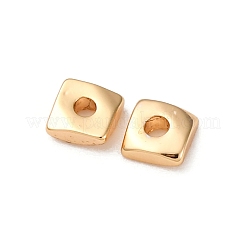 真鍮ビーズ  カドミウムフリー＆ニッケルフリー＆鉛フリー  正方形  18KGP本金メッキ  3x3x1mm  穴：1mm&nbsp;KK-Z112-39G