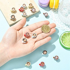 5色焼き付け塗装合金ペンダント15個  コーヒーカップチャーム  ミックスカラー  9x15x11.5mm  穴：4x2.5mm  3個/カラー&nbsp;FIND-CJ0005-89
