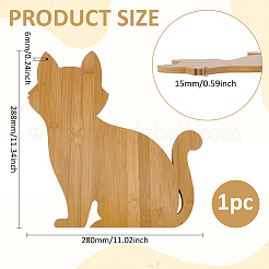 猫の木のまな板の工芸品  配膳盆  家庭用キッチン調理装飾  砂茶色  288x280x15mm&nbsp;AJEW-WH0554-67C