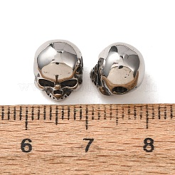 316サージカルステンレスビーズ  スカル  ステンレス鋼色  9.5x8.5x8mm  穴：2mm&nbsp;SA-CBA7555-04AS