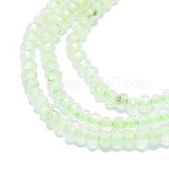 天然石プレナイトビーズ連売り  多面カット  ロンデル  2~2.5x2mm  穴：0.5mm  約223~226個/連  14.96~15.16インチ（38~38.5cm）&nbsp;G-G106-A26-01