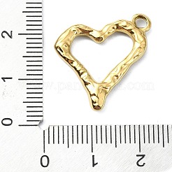 イオンプレーティング（IP）304ステンレスペンダント  ハートチャーム  18KGP本金メッキ  23x22x2.5mm  穴：2.2mm&nbsp;STAS-B058-09G-02