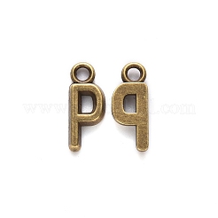 合金のチベット風チャーム  カドミウムフリー＆ニッケルフリー＆鉛フリー  文字p  P：15.5x6x2mm  穴：2mm&nbsp;X-TIBE-S108-108P-AB-NR