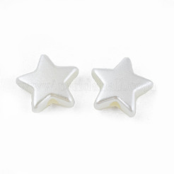 ABSプラスチックパール調ビーズ  スター  貝殻色  11x12x4mm  穴：1.6mm  約2165個/500g&nbsp;KY-S170-03-B01