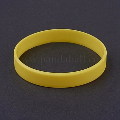 シリコンリストバンドブレスレット  コードブレスレット  きいろ  2-1/2インチ（63mm）  12x2mm&nbsp;X-BJEW-J176-19