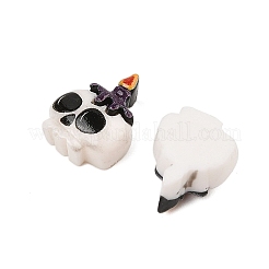 ハロウィンのテーマ不透明樹脂カボション  スカル  15x12x6.5mm&nbsp;CRES-M037-07G
