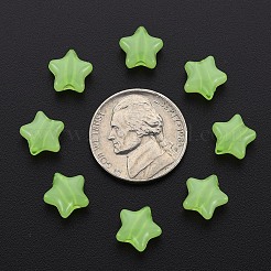 模造ゼリーアクリルビーズ  スター  芝生の緑  9x9.5x5.5mm  穴：2.5mm  約1927個/470g&nbsp;LS-MACR-S373-45-E06
