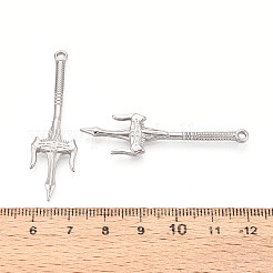 304ステンレスペンダント  トライデント  ステンレス鋼色  48.5x13.5x2.5mm  穴：1.8mm&nbsp;STAS-N114-65P