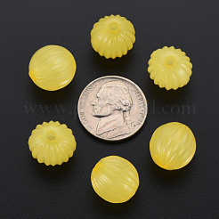 模造ゼリーアクリルビーズ  段ボールビーズ  ラウンド  きいろ  14x13mm  穴：2.5mm  約356個/500g&nbsp;MACR-S373-11-E07