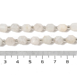 天然レインボー ムーンストーン ビーズ 連売り  ラウンド  多面カット  7x7x8mm  穴：0.8mm  約38個/連  15.35インチ（39cm）&nbsp;G-K303-A35-8mm